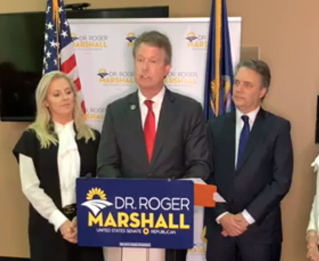 Rep. Marshall and Former GOP Governor Jeff Colyer during Monday's news conference in Topeka.