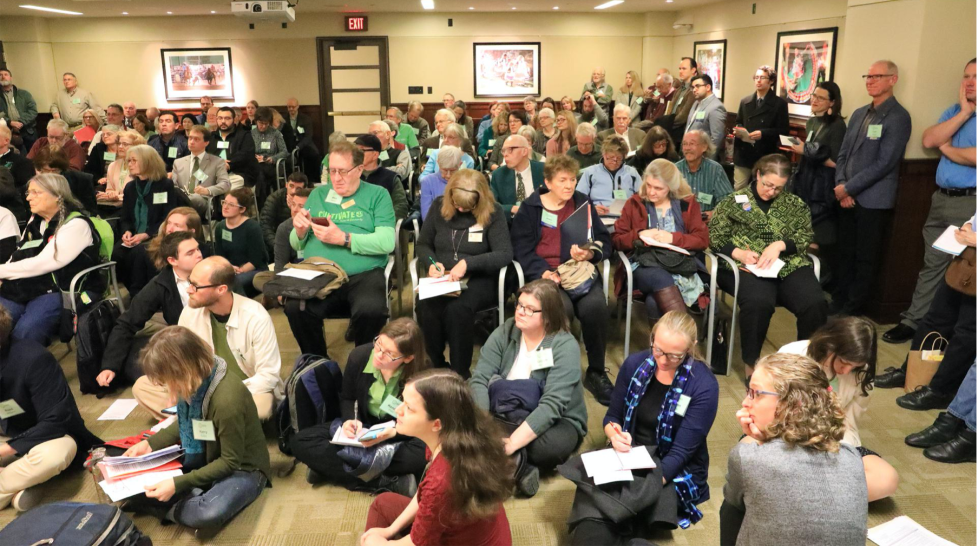 WEALTH Day attendees receiving advocacy training and getting up to date on environmental policies at the policy briefing. (Photo by Jerry Jost, Kansas Land Trust)
