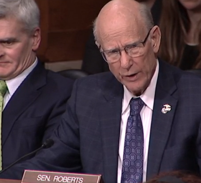 Senator Roberts during Tuesday's hearing