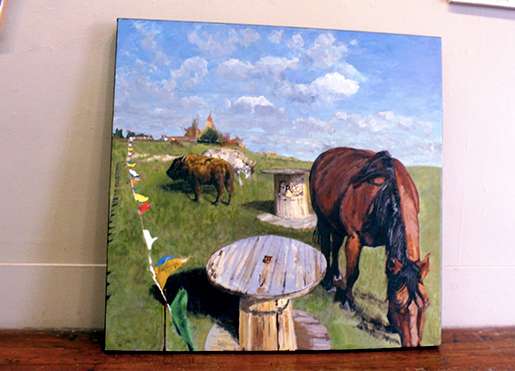 An oil painting by Matt Miller that will be on display in the Hays Arts Center annex during Open Studio: Cloudfarm and Other Works in Progress through mid-April.