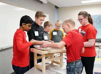<i>Pictured left to right are Aadhav Krishna, Jay Koozer, David Brauer, James Kokjer, Dru Weimer and Kealyn Mortensen.</i>