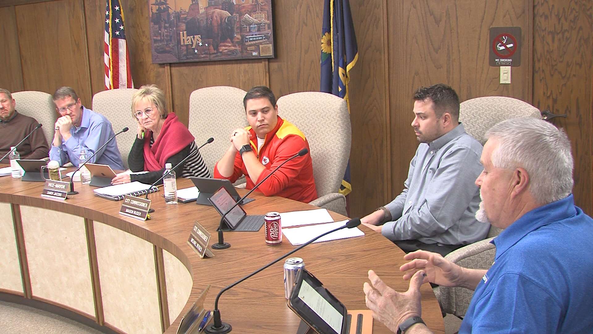 Hays city commissioners at a February work session