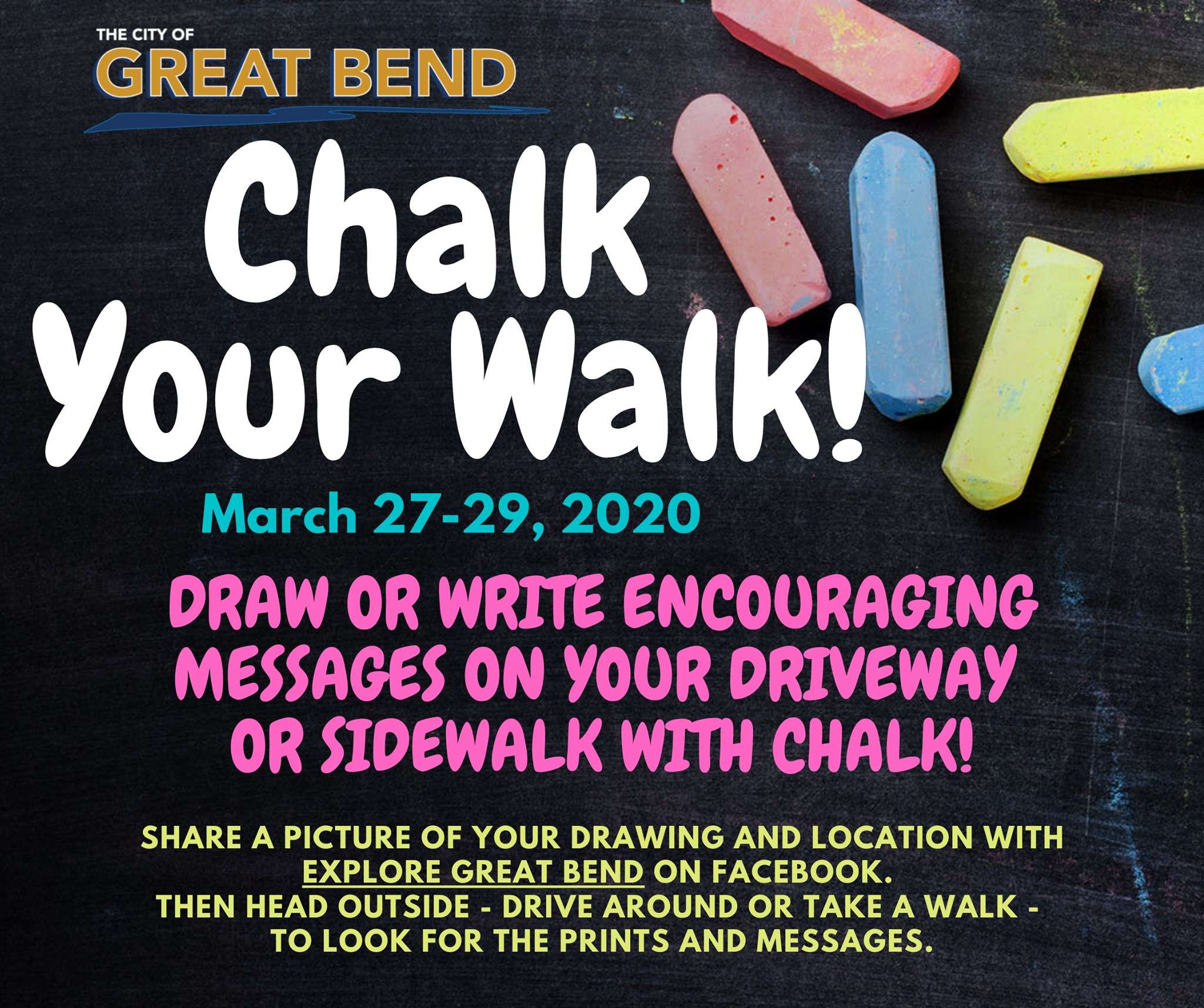 'Chalk your Walk' Great Bend encourages positive walking game