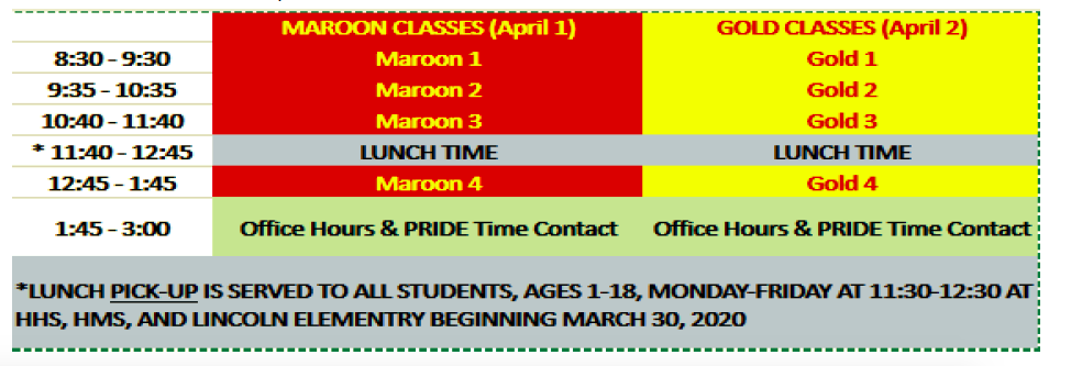 HHS schedule