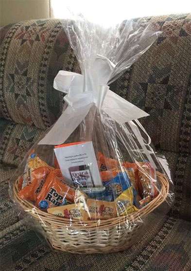 <b>Care basket</b>&nbsp;includes granola bars, fruit snacks, ramen (chicken, a variety of cookies, and two $10 Tiger Burger gift cards. The winner&nbsp; will be announced on&nbsp;<b>April 12</b>.