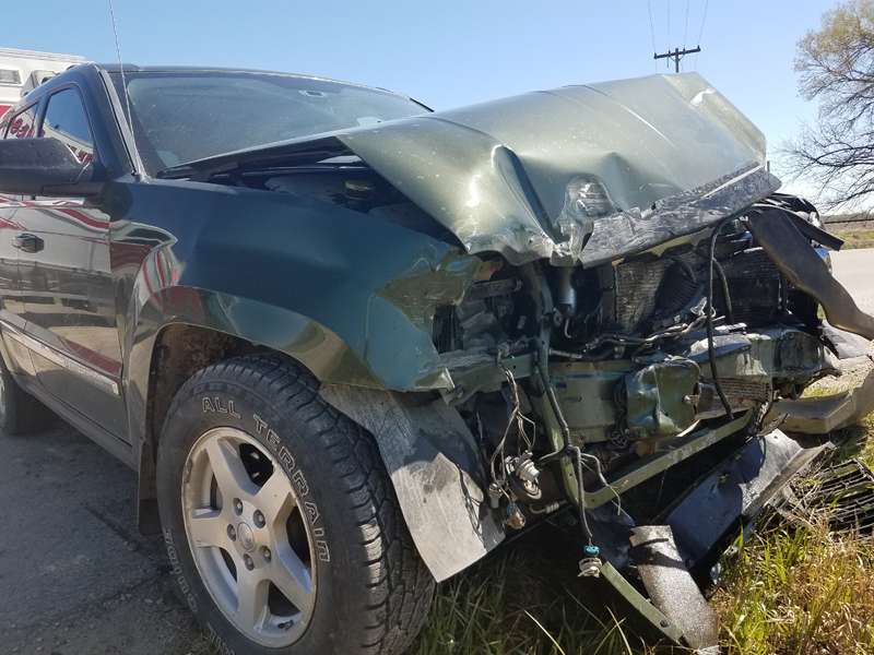 <b>The Jeep involved in the wreck.</b>