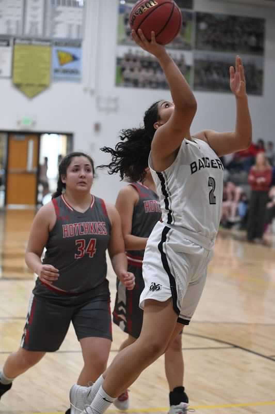 Toni Lopez goes up for a shot against Hotchkiss