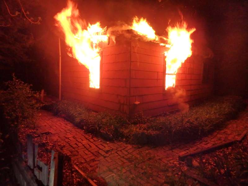 <b>Part of the residence was ablaze when first responders arrived.&nbsp;</b>Photos courtesy Saline County Sheriff's Office&nbsp;&nbsp;