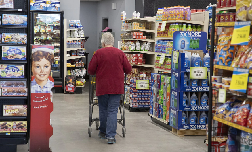 Jan Dunn shops at White's Foodliner in St. John in this photo from 2019. Jeff Tuttle / The Journal