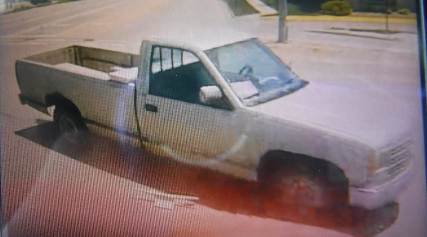 <b>An image of the suspect pickup&nbsp;that was captured by a camera mounted in the cab of the cement truck.&nbsp;</b>Photo courtesy Salina Police Department&nbsp;&nbsp;