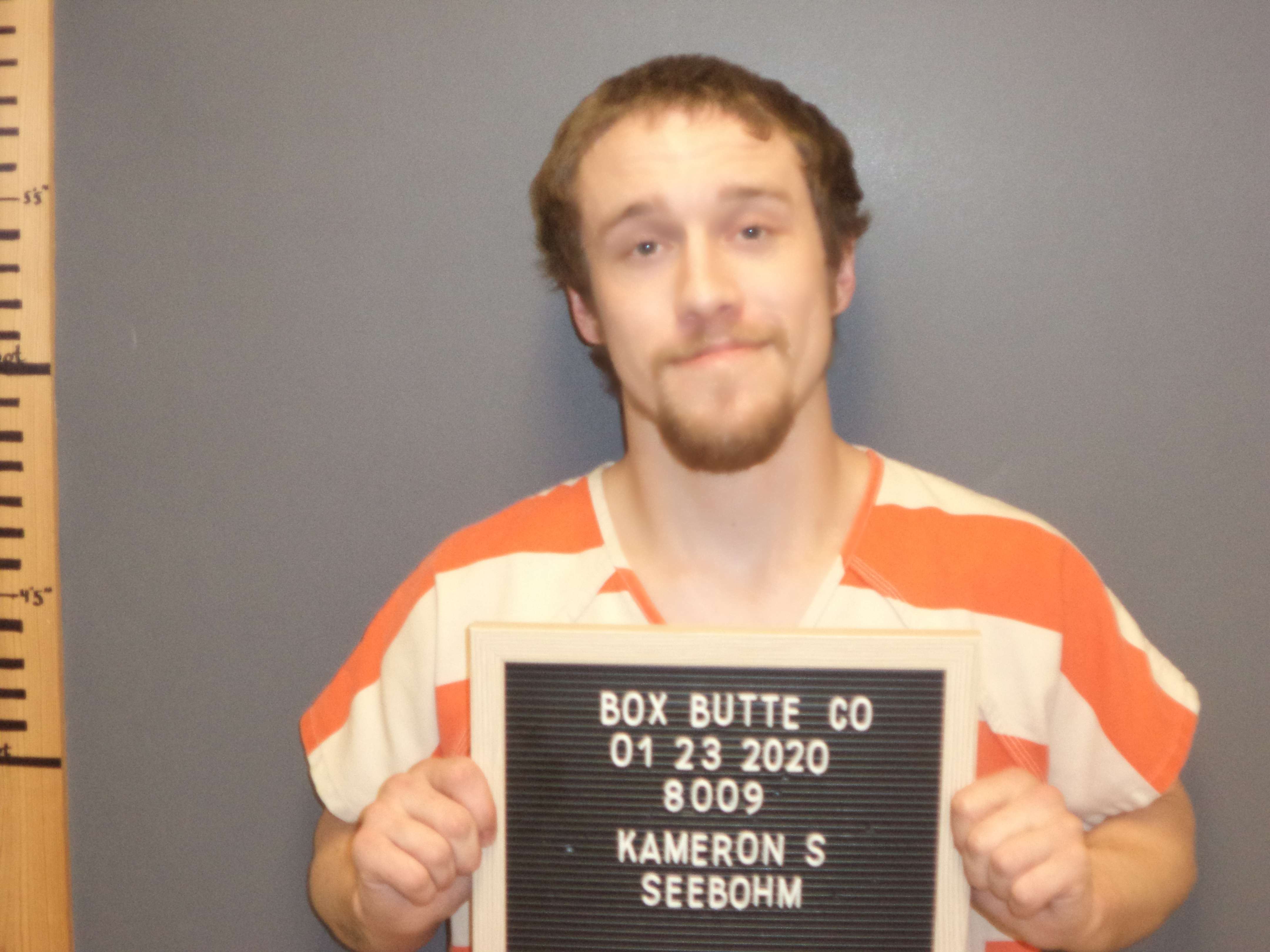 -Kamron Seebohm, Class 3A Felony, Assault of cr/hlth care prof - 3rd degree, Class 1 Misdemeanor, Assault pub safety of cr w/ bodily fluid, Class 3 Misdemeanor, Disturbing the peace