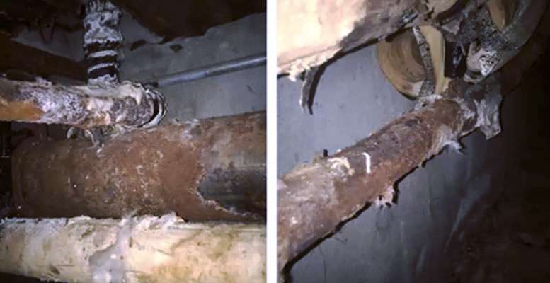 Corroded pipes at Roosevelt Elementary School. Roosevelt is set to receive a new HVAC system this summer. More than half of the district schools are in need of HVAC and plumbing upgrades, according to a report presented to the Hays school board Monday night.