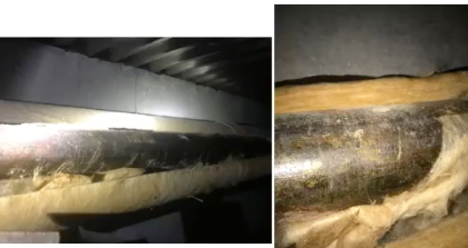 Insulation is missing from Roosevelt HVAC pipes. Courtesy photo