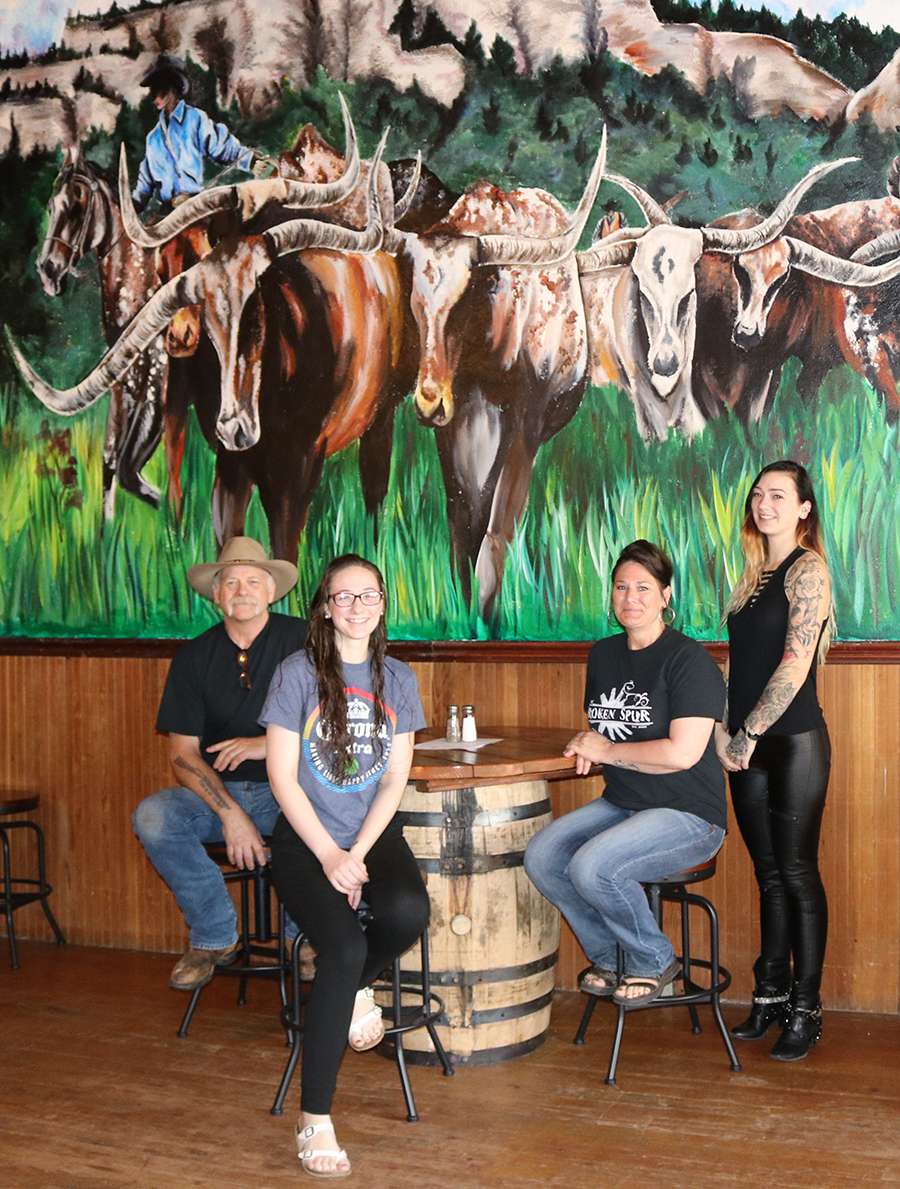 Wally, McKenna, Jennifer and Martina Juhlin, from left, relocated to Northwest Nebraska recently to open a family-run restaurant, The Broken Spur in Crawford.