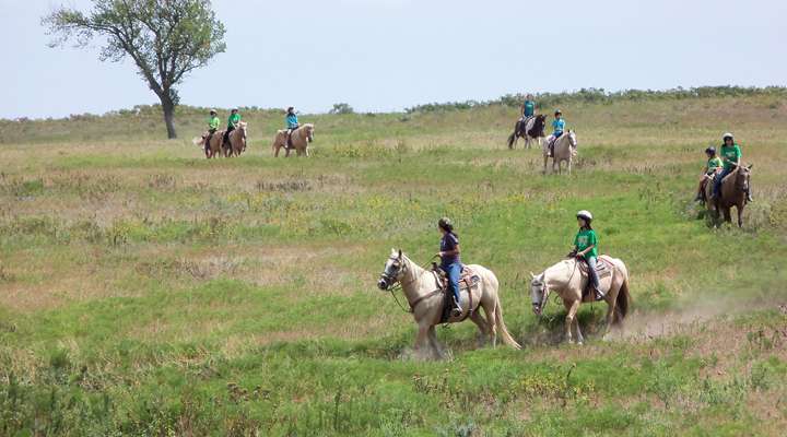 <b>Japanese youth participating in the Kansas 4-H Youth Exchange Program give horseback riding high marks as an American experience at 4-H Rock Springs Center in Kansas’ scenic Flint Hills.</b> <b>4-H Camp will not be happening at Rock Springs this year.</b> Photo submitted by Deryl Waldren, courtesy KSRE