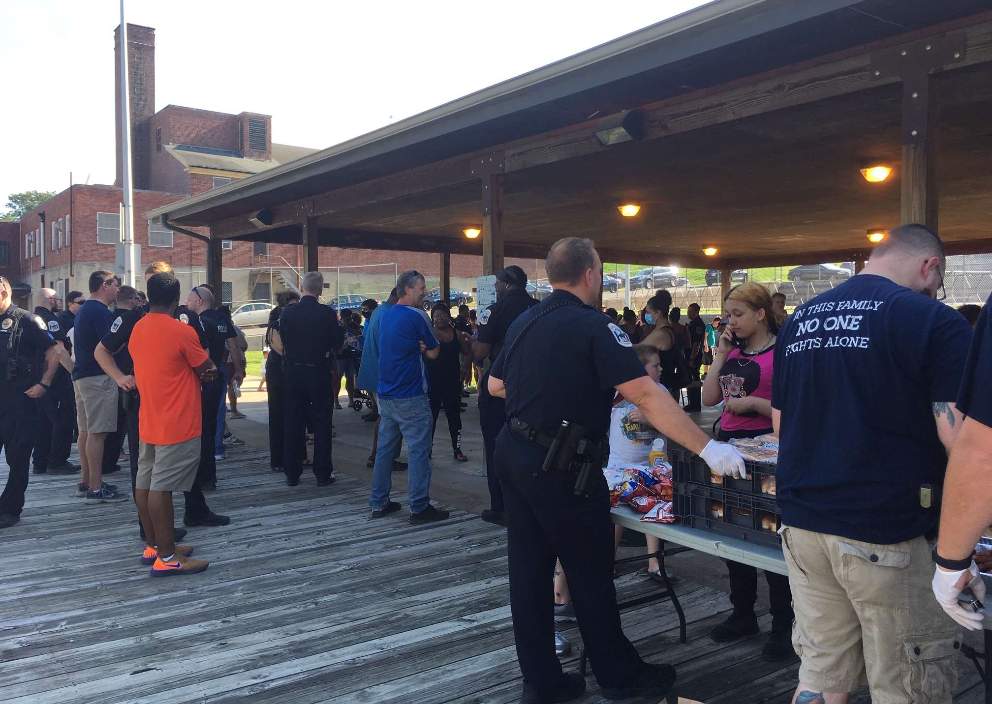 The Fraternal Order of Police in St. Joseph helped host a cookout Tuesday night to encourage community conversation. Photo by Sarah Thomack.