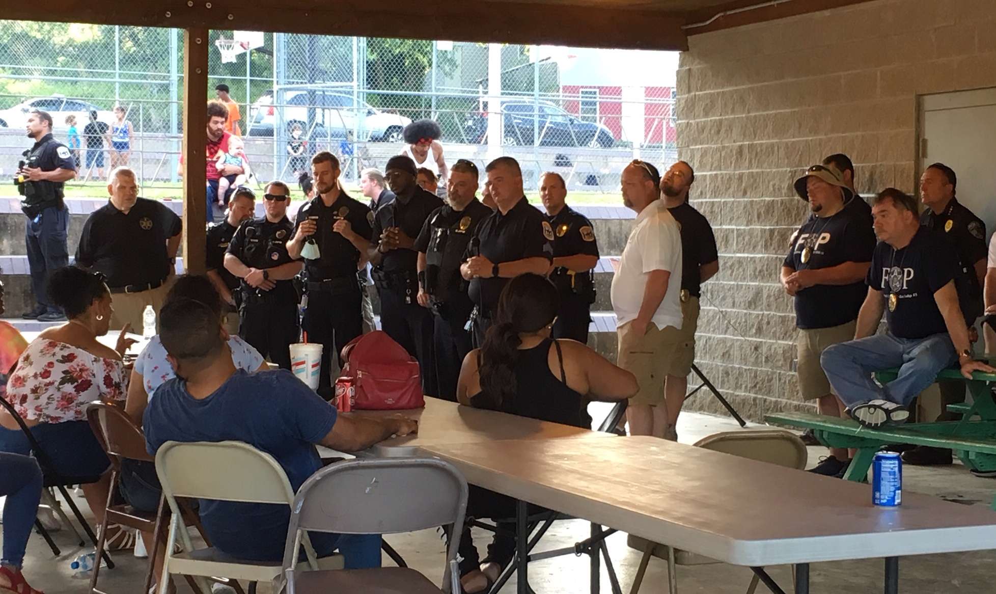 Local law enforcement officers listened and answered questions from St. Joseph residents for about two hours. Photo by Sarah Thomack.