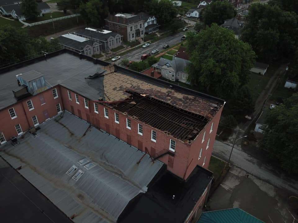 Patee House Museum roof damage/Photo courtesy of Brett Weese