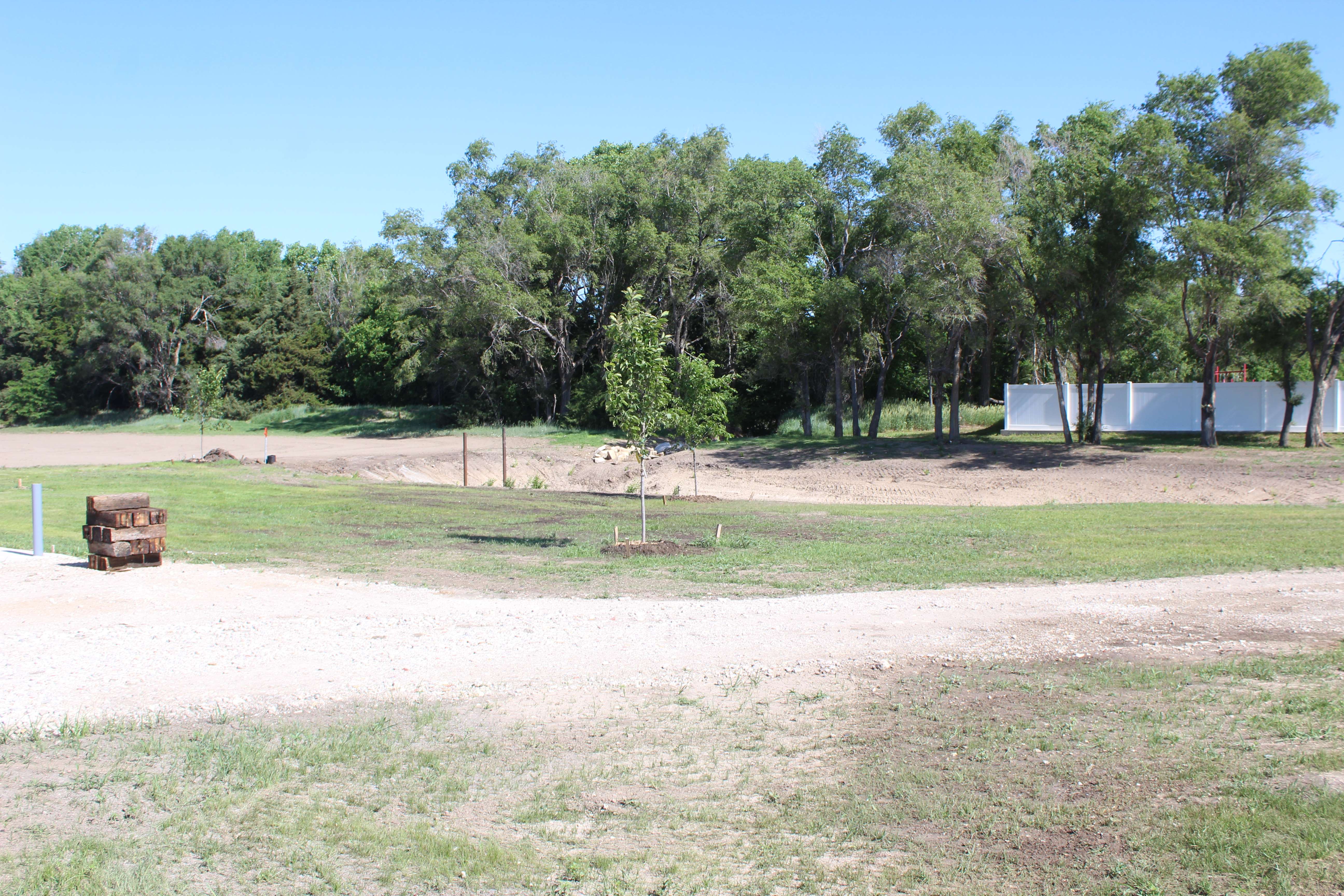 A pond has been dug at Creek Side Resort in Hays. Eventually a dock will be added, and the pond will be stocked with fish. Photo by Cristina Janney/Hays Post
