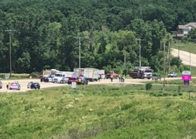 First responders on the scene of Wednesday's crash photo courtesy WIBW-TV