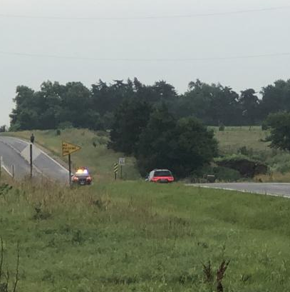 First responders on the scene of the fatal hit and run -photo Phil Anderson, Marissa Ventrelli | courtesy WIBW TV