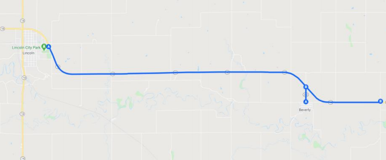 <b>Resurfacing in Lincoln County.</b> Map courtesy KDOT