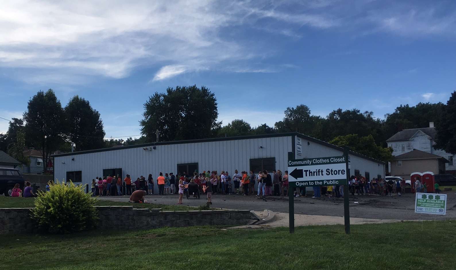 Soles For Christ shoe distribution in 2016 at AFL-CIO Community Services. Photo by Sarah Thomack.