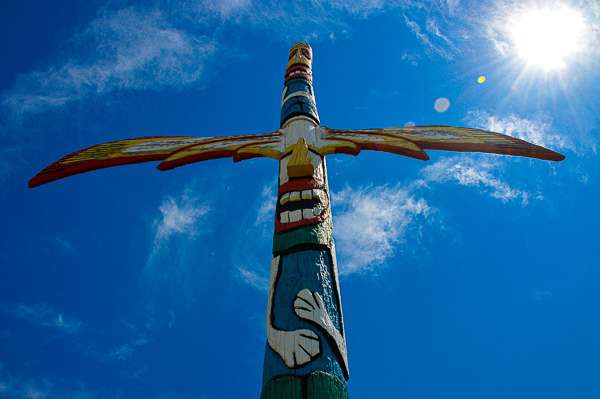 A totem pole at Hays High School. File photo<br>