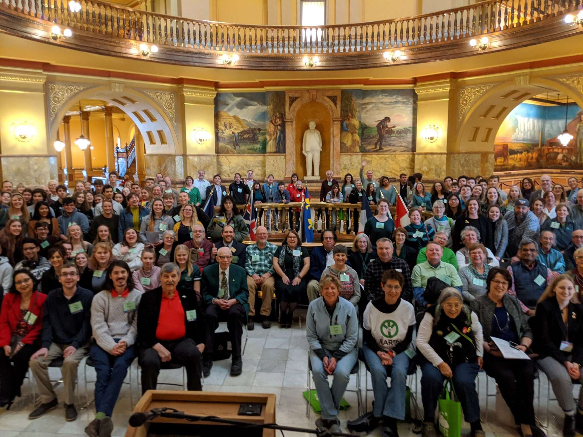 Kansans held a climate rally on WEALTH (Water, Energy, Air, Land, Transportation and Health) Day at the Kansas Capitol in February 2020. (Submitted by the Climate + Energy Project to Kansas Reflector)