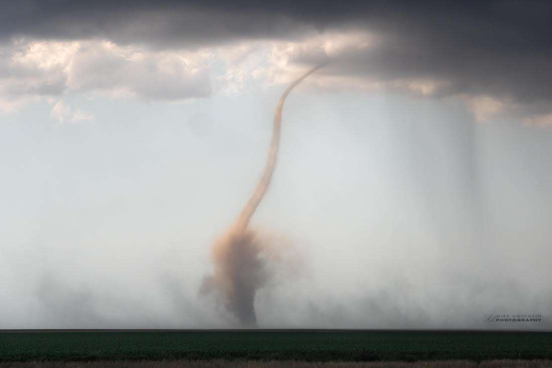 <b>On Aug. 14, 2020, a landspout tornado developed along the Kansas-Colorado border near the small town of Towner, Colo. Unusual weather patterns this year have produced historically low numbers of tornadoes across Kansas. </b>Photo courtesy Mike Umscheid