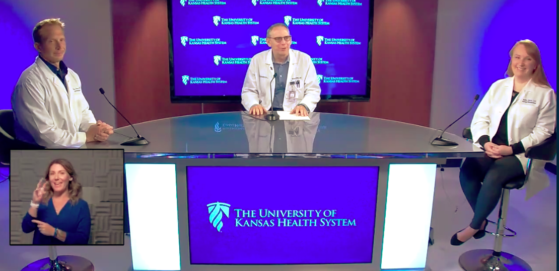 LEFT to RIGHT: Dr. Dana Hawkinson, University of Kansas Health Center medical director of infection prevention and control; Dr. Steve Stites, chief medical officer; and&nbsp;Dr. Selina Gierer, specialist in allergy, immunology and rheumatology medicine.