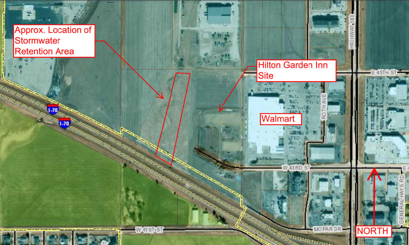 A proposed stormwater retention project north of&nbsp; I-70 and west of Vine Street will benefit the property owner and the city of Hays.