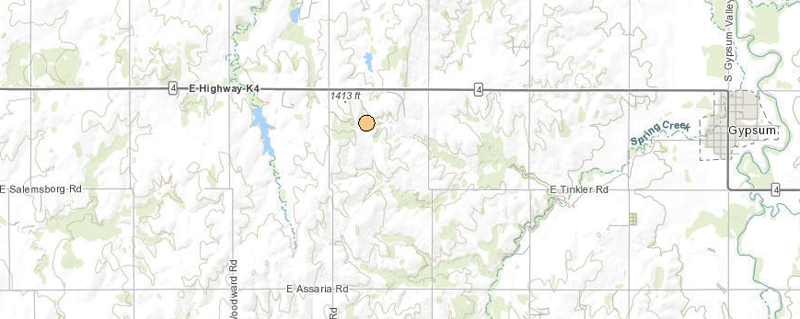 Earthquake map courtesy KGS