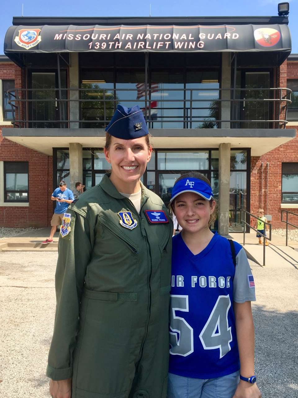 Col. DeAnna Franks with her daughter at the 2018 Air Show/Photo courtesy of the Air National Guard