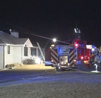 New Year's Day fire at a home in Riley County -photo courtesy WIBW TV