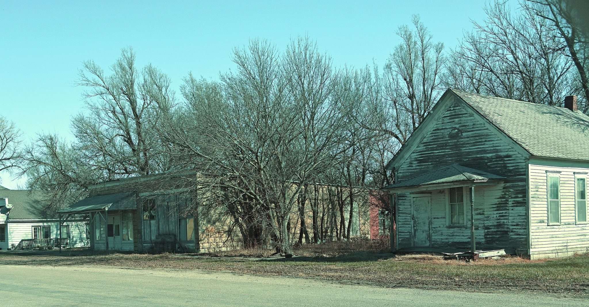 <b>This is Burdick. My mother-in-law grew up on a farm not far from here. The Burdick Meat Locker is still operating, but this is essentially the downtown. </b>(Rebecca Otte)<br>