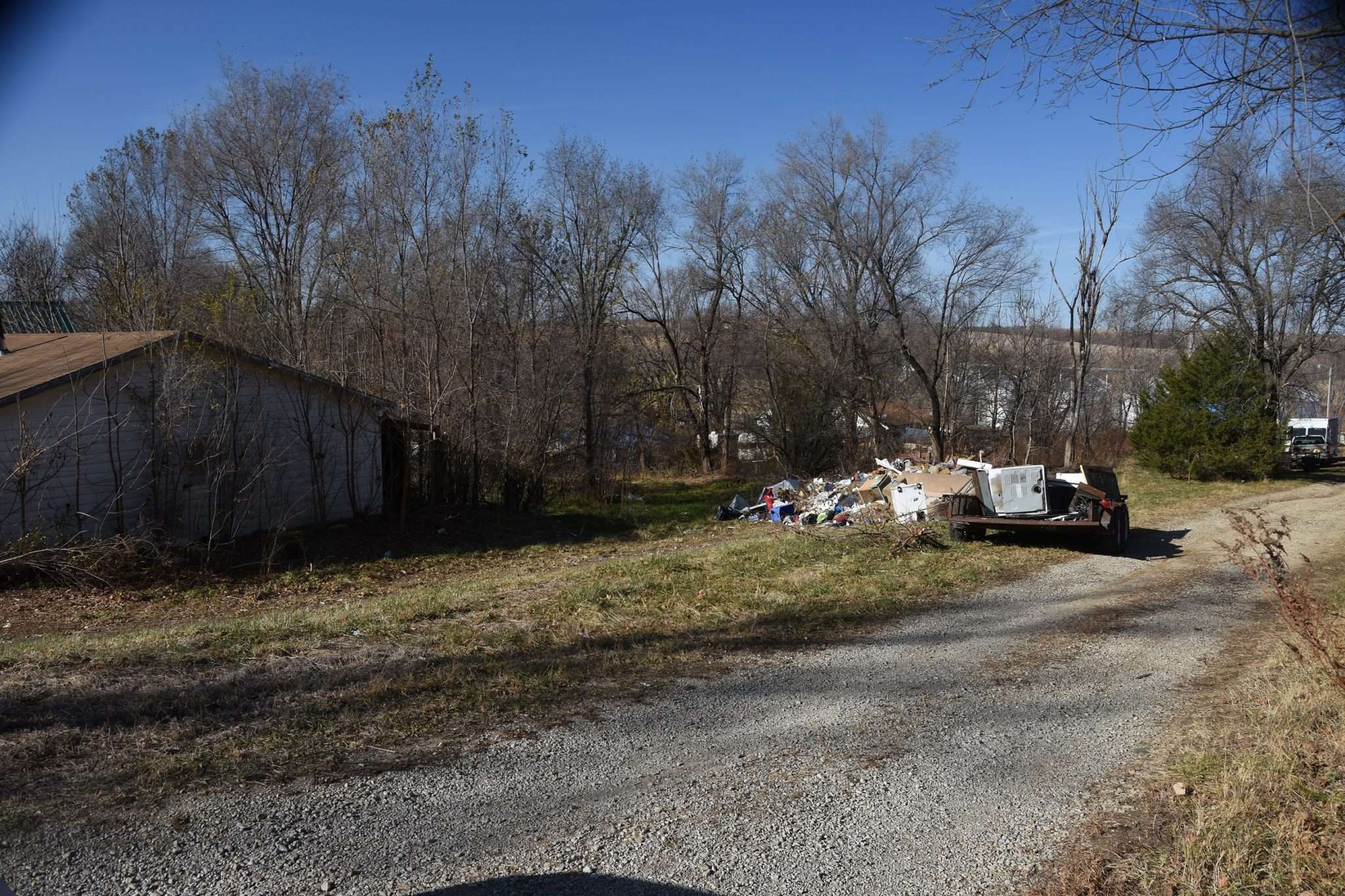<b>This is a street in a residential area of Severance. There are no shops here, no post office and few homes. There does not appear to be or has there been any maintenance for the streets. </b>(Rebecca Otte)