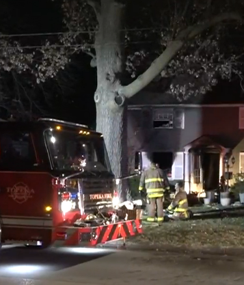 Fire crews on the scene of Wednesday house fire photo courtesy WIBW TV