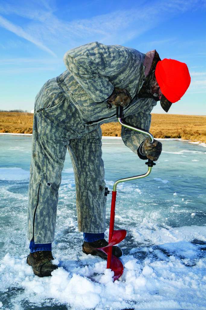 Cutting through options of making holes for icefishing