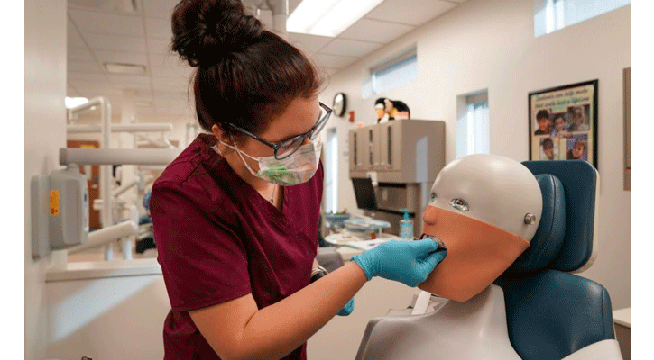 <i>Dental assisting student Madison Cooper, of North Platte, takes an impression in lab. Spring classes began this week at Mid-Plains Community College, but there is still time to enroll.</i>