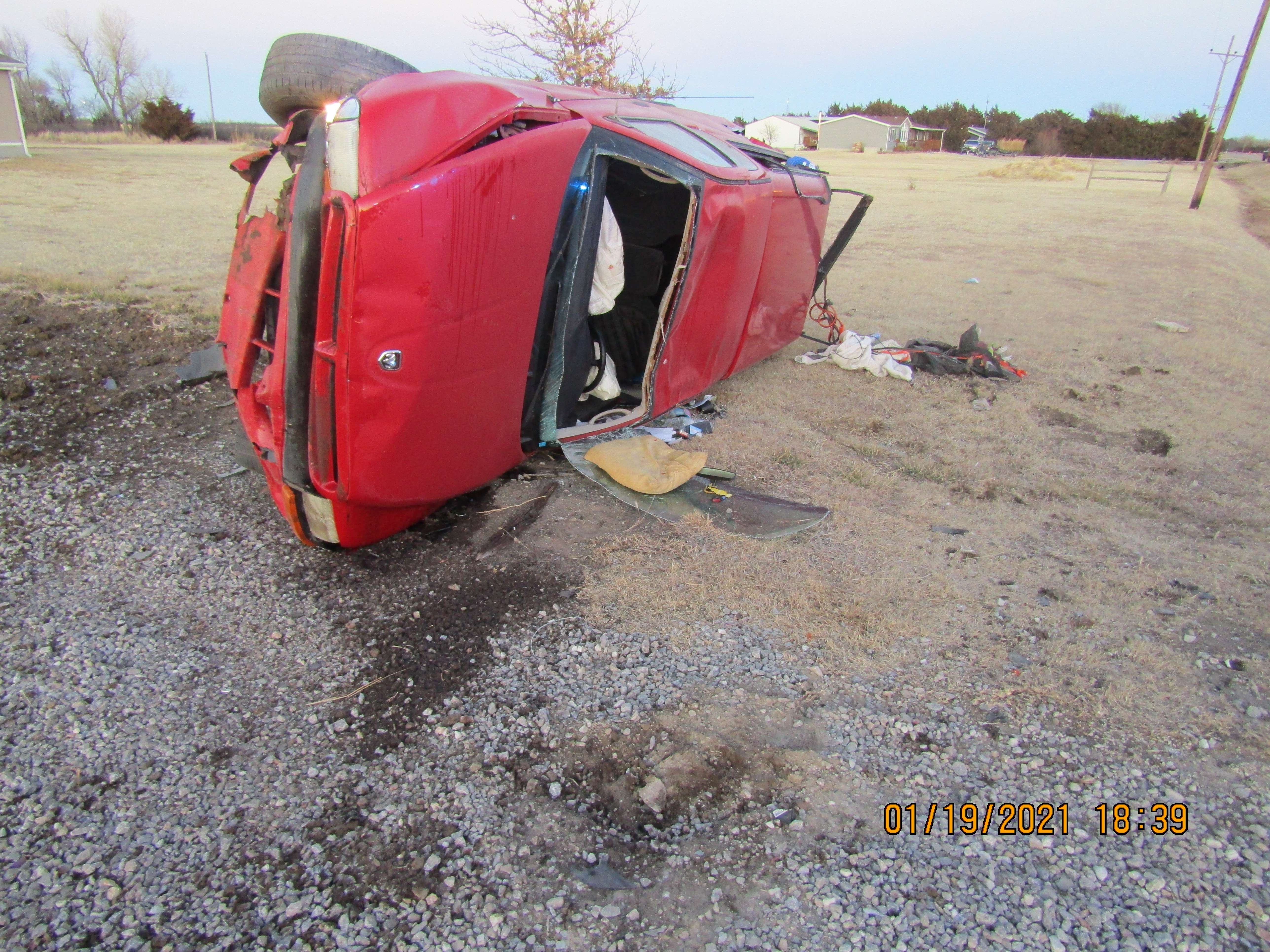 Tuesday rollover accident photo Barton Co. Sheriff