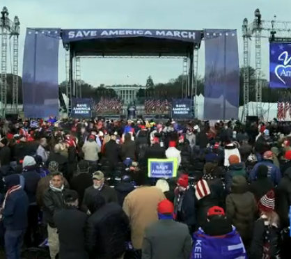 Crowd a the Jan. 6 Trump rally in Washington- photo courtesy CSPAN