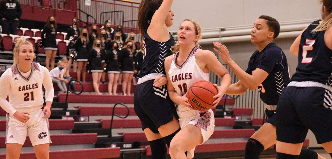 CSC freshman Olivia Waufle drives to the hoop Saturday against MSU-Denver