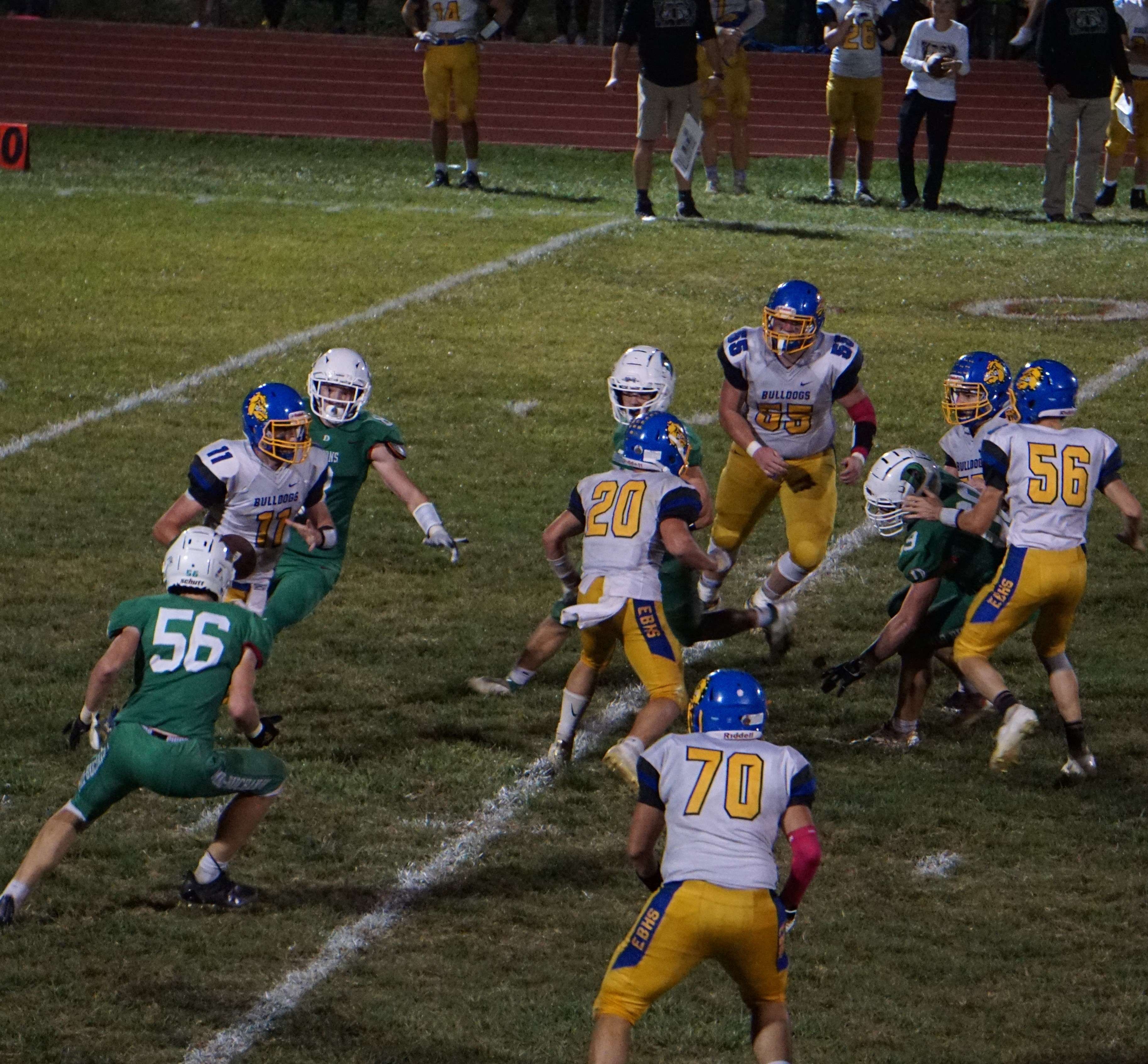 Conner Musser (11) tries to get away from pressure. Photo by Tommy Rezac.