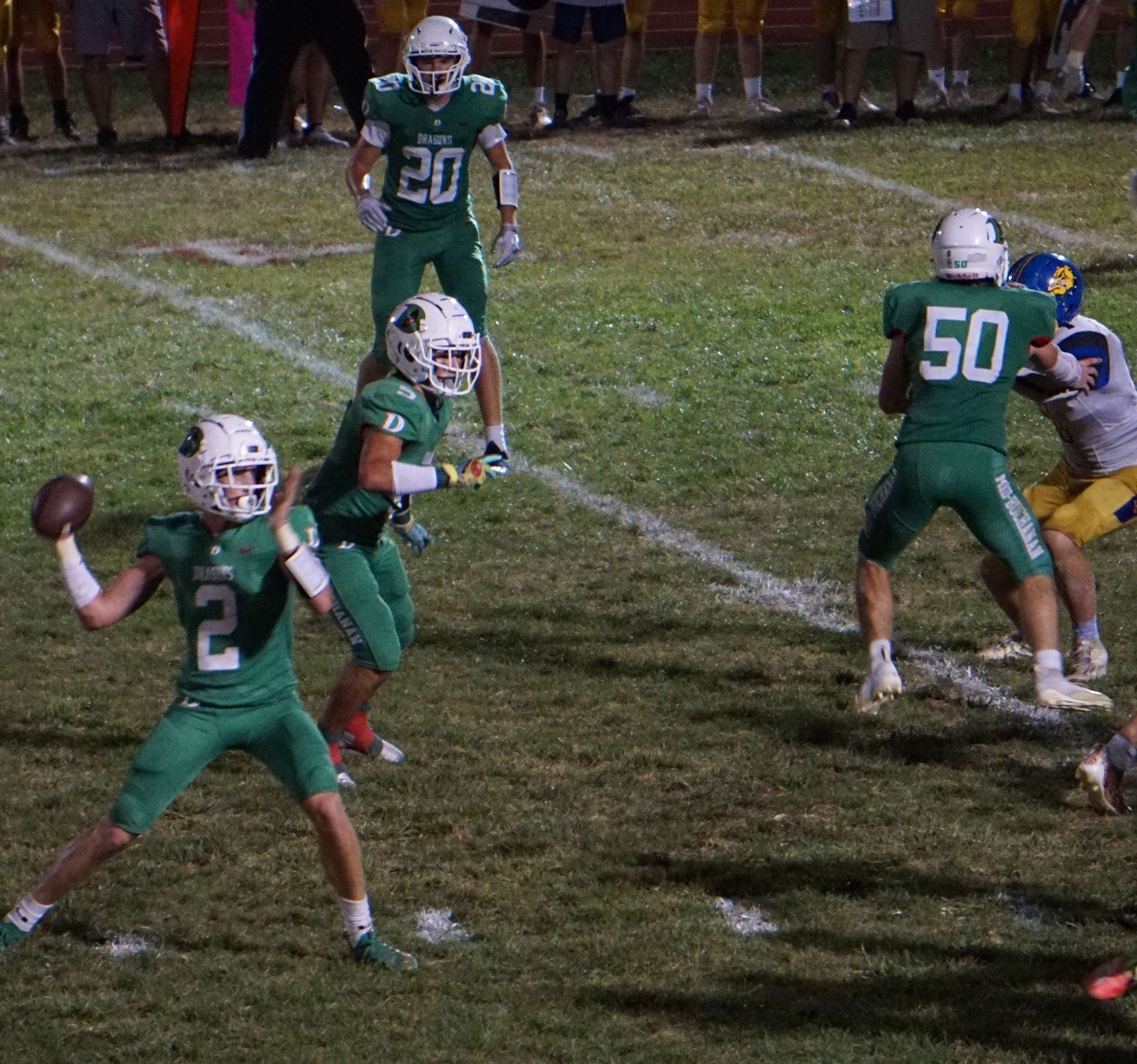 Blake Hunter (2) throws a pass in the second half.