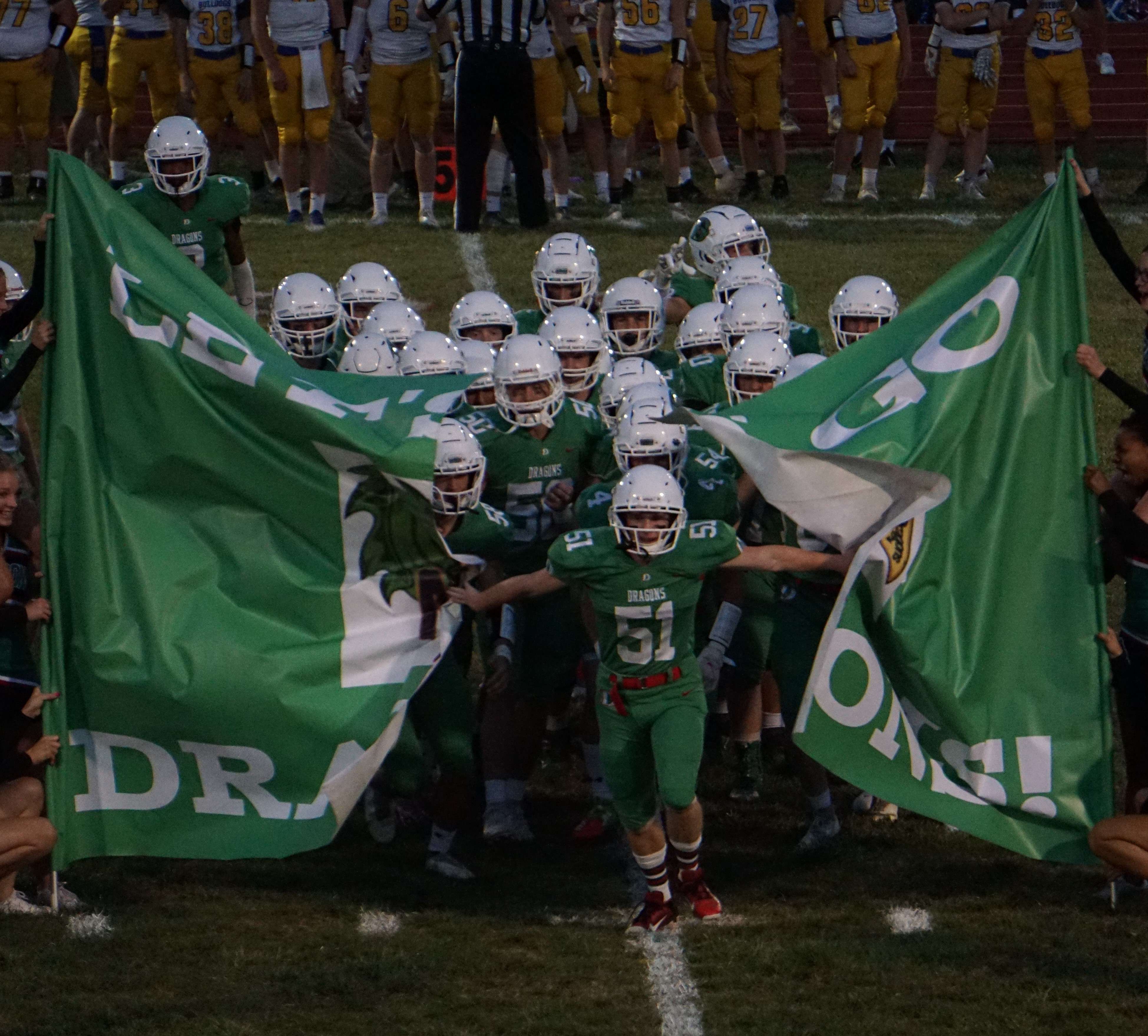 The Dragons take the field.