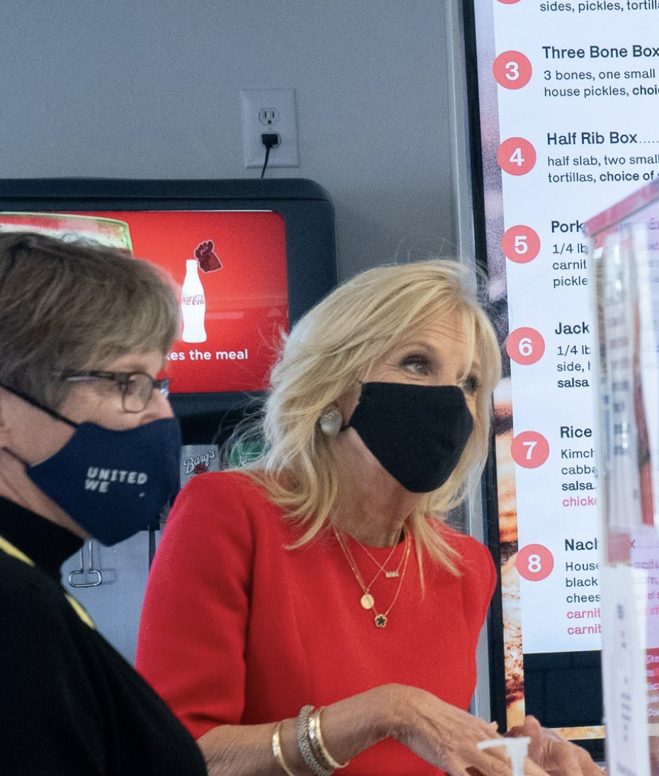 In Oct. 2021, Gov. Laura Kelly and Dr. Jill Biden met for lunch during the First Lady's trip to Kansas.-photo courtesy Gov. Kelly's office