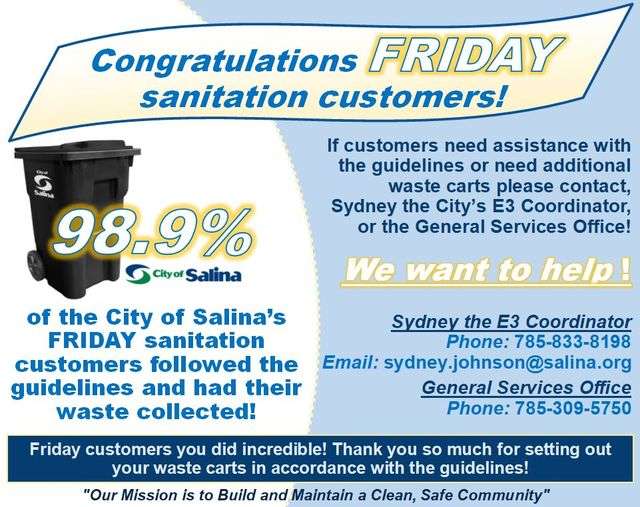 From the <a href="https://www.facebook.com/salina.ks.gov">City of Salina</a> Facebook page