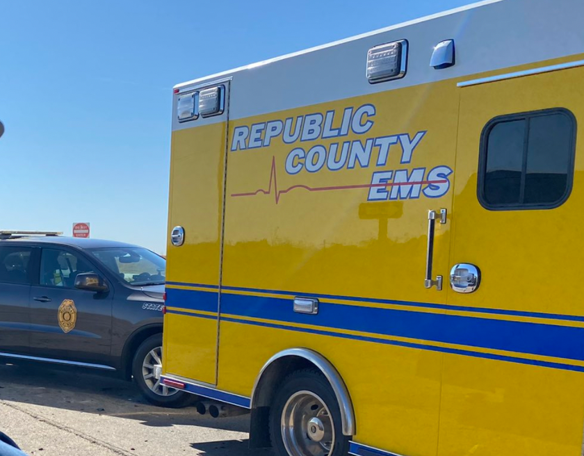 First responders on the scene of a fatal crash Friday in Republic County-photo KHP