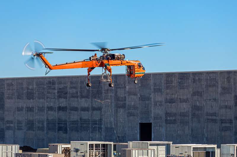 <b>With more than 50 HVAC units needing to be placed, the helicopters were kept busy.</b>